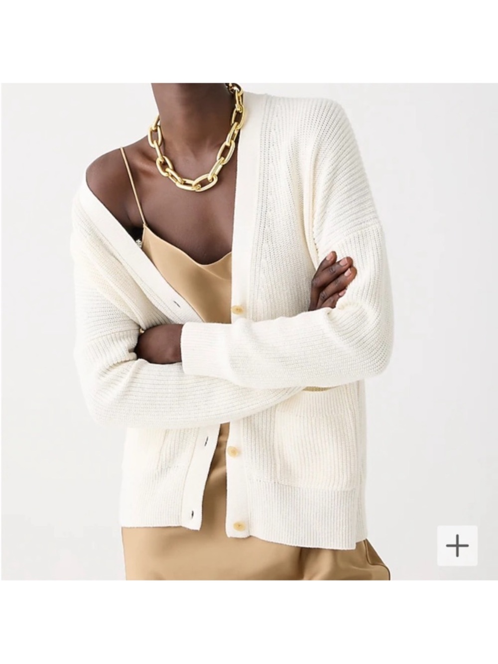 J. Crew Cream Button Down Cocoon Cardigan